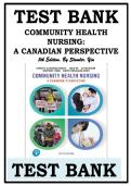 TEST BANK For Community Health Nursing A Canadian Perspective&comma; 5th Edition by Stamler&comma; Verified Chapters 1 - 33&comma; Complete Newest Version