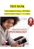 Test Bank for Understanding Psychology &lpar;15th Edition&rpar; &ndash; Robert Feldman &vert; Latest Update 2026 &vert; A&plus; Exam Prep &vert; Chapters 1&ndash;17 Complete
