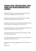 COMLEX LEVEL 1 PRACTICE FINAL STUDY GUIDE 2026 SOLVED QUESTIONS FULLY CORRECT