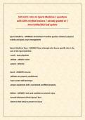 SM Unit 1&colon; Intro to Sports Medicine &vert; questions  with 100&percnt; verified answers &vert; already graded a&plus; &vert;  latest 2026&sol;2027 pdf update