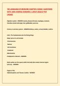 THE LANGUAGE OF MEDICINE CHAPTER 2 EXAM &vert; QUESTIONS  WITH 100&percnt; VERIFIED ANSWERS &vert; LATEST 2026&sol;27 PDF  UPDATE