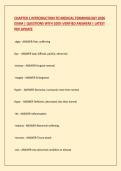 CHAPTER 1 INTRODUCTION TO MEDICAL TERMINOLOGY 2026  EXAM &vert; QUESTIONS WITH 100&percnt; VERIFIED ANSWERS &vert; LATEST  PDF UPDATE