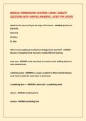 MEDICAL TERMINOLOGY&colon; CHAPTER 1 EXAM &vert; 2026&sol;27  QUESTIONS WITH VERIFIED ANSWERS &vert; LATEST PDF UPDATE