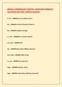 MEDICAL TERMINOLOGY CHAPTER 1 EXAM WITH COMPLETE  QUESTIONS AND 100&percnt; VERIFIED ANSWERS