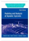 Solution Manual For Modeling and Analysis of Dynamic Systems &ndash; &lpar;Charles M&period; Close&comma; Dean K&period; Frederick & Jonathan C&period; Newell&rpar;  &vert; All 15 Chapters Covered With Questions And Correct Answers &vert; With Rationales And Case Study&period;