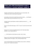 infant and child development exam 1 questions n correct answers rated A&plus;