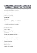 State Farm Estimatics Exam &ndash; Verified Questions and Answers &vert; Auto Damage Estimating Study Guide