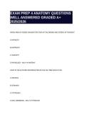 EXAM PREP 4 ANATOMY QUESTIONS WELL ANSWERED GRADED A&plus; 2025&sol;2026
