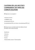CALIFORNIA RDH LAW AND ETHICS COMPREHENSIVE TEST PAPER 2026 COMPLETE SOLUTIONS