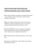 CBHCM EXAM PREP QUESTIONS AND VERIFIED ANSWERS&comma; 2025 LATEST UPDATE