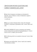CBHCM EXAM REVIEW QUESTIONS AND CORRECT ANSWERS 2025 LATEST