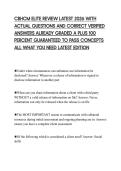 CBHCM ELITE REVIEW LATEST 2026 WITH ACTUAL QUESTIONS AND CORRECT VERIFIED ANSWERS ALREADY GRADED A PLUS 100 PERCENT GUARANTEED TO PASS CONCEPTS ALL WHAT YOU NEED LATEST EDITION