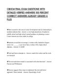 CBHCM FINAL EXAM QUESTIONS WITH DETAILED VERIFIED ANSWERS 100 PERCENT CORRECT ANSWERS ALREADY GRADED A PLUS