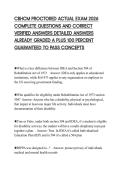 CBHCM PROCTORED ACTUAL EXAM 2026 COMPLETE QUESTIONS AND CORRECT VERIFIED ANSWERS DETAILED ANSWERS ALREADY GRADED A PLUS 100 PERCENT GUARANTEED TO PASS CONCEPTS