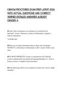CBHCM PROCTORED EXAM PREP LATEST 2026 WITH ACTUAL QUESTIONS AND CORRECT VERIFIED DETAILED ANSWERS ALREADY GRADED A