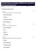 Certified Dietary Manager &lpar;CDM&rpar; Exam questions well answered passed