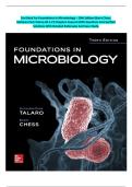 Complete Test For Foundations in Microbiology &ndash; 10th Edition &lpar;Barry Chess&comma; Kathleen Park Talaro&rpar; &ndash; &vert; All 27 Chapters Covered With Questions And Correct Answers &vert; With Rationales And Case Study&period;