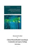 solution Manual and Test Bank for Clinical Mental Health Counseling in Community and Agency Settings Fifth Edition