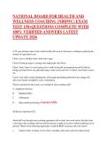 National Board for Health and Wellness Coaching &lpar;NBHWC&rpar; Exam &ndash; 2026 Edition &vert; 150&plus; Complete Practice Questions with 100&percnt; Verified Answers
