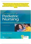 Davis Advantage for Pediatric Nursing &ndash; Critical Components of Nursing Care &lpar;3rd Edition&rpar; by Kathryn Rudd ISBN no 9781719645706 &vert; Chapters 1&ndash;22 &vert; Comprehensive Test Bank & Exam Preparation Guide