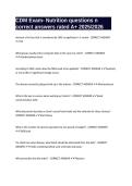 CDM Exam- Nutrition questions n correct answers rated A&plus; 2025-2026