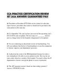 CCA PRACTICE CERTIFICATION REVIEW SET 2026 ANSWERS GUARANTEED PASS