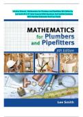 Solution Manual - Mathematics for Plumbers and Pipefitters 8th Edition by Lee Smith All 1-67 Units Covered With Questions And Verified Solutions With Detailed Rationales And Case Study&period;