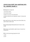 CDR RD EXAM SCRIPT 2026 QUESTIONS WITH FULL ANSWERS GRADED A&plus;