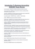 Introduction To Business Accounting  2026&sol;2027 Exam Review