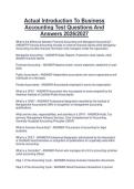 Actual Introduction To Business  Accounting Test Questions And  Answers 2026&sol;2027 