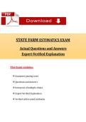 State Farm Estimatics Exam 2026 &vert; Questions with 100&percnt; Correct Answers &vert; Updated 2026 &sol; 2027 Verified by Experts