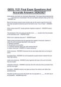 GEOL 1121 Final Exam Questions And  Accurate Answers 2026&sol;2027 