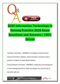 D220 Information Technology in Nursing Practice &vert; 2026 Exam &vert; 100&plus; Verified Q&A on Informatics&comma; EHRs&comma; Testing Methods & Healthcare Data
