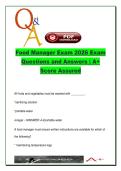 Food Manager Exam &vert; 2026 &vert; 150&plus; Verified Q&A on Food Safety&comma; Cooking Temperatures&comma; Cross-Contamination & Sanitizing Protocols