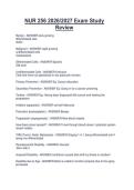NUR 256 2026&sol;2027 Exam Study  Review