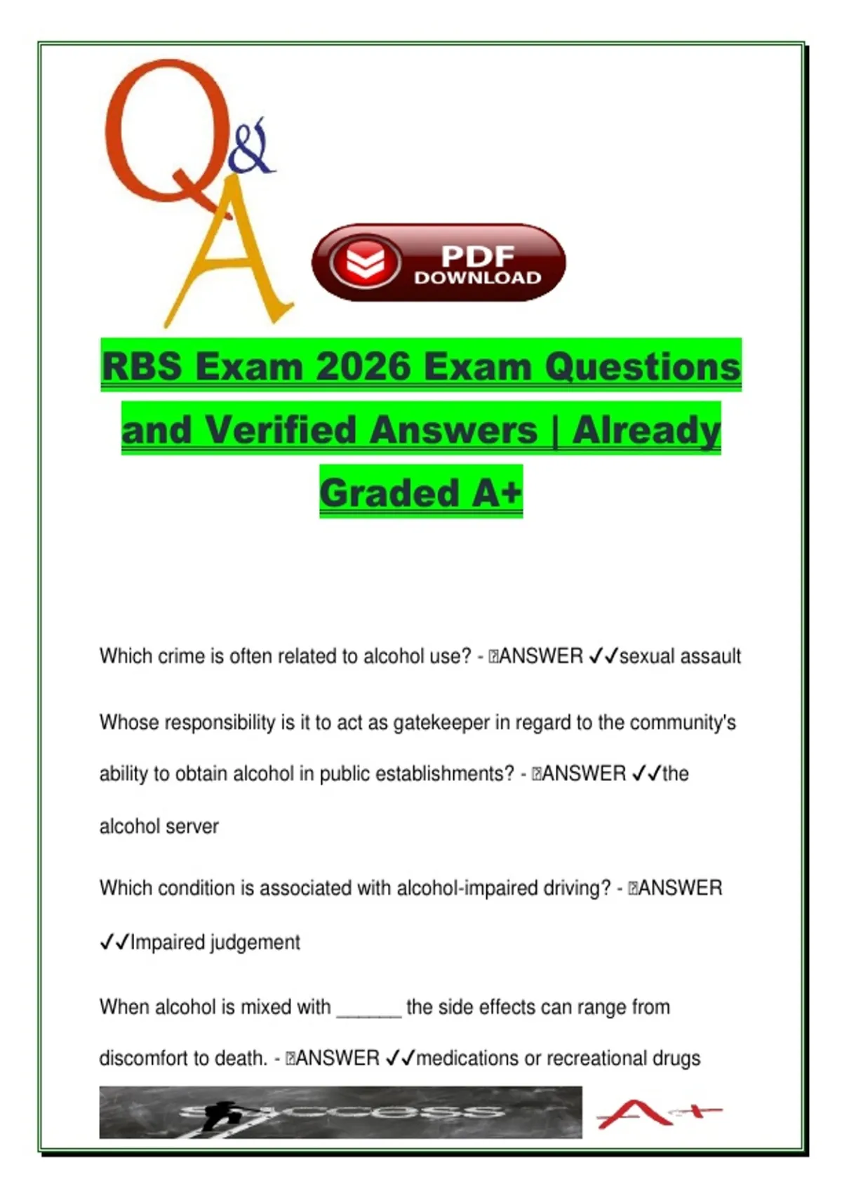 RBS Exam (2026) – HSP 220 | 100+ Verified Questions | ID Checks, BAC ...