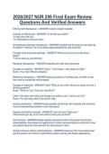 2026&sol;2027 NUR 256 Final Exam Review  Questions And Verified Answers 