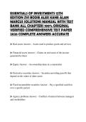 ESSENTIALS OF INVESTMENTS 12TH  EDITION ZVI BODIE ALEX KANE ALAN  MARCUS SOLUTIONS MANUAL WITH TEST  BANK ALL CHAPTERS 100&percnt; ORIGINAL  VERIFIED COMPREHENSIVE TEST PAPER  2026 COMPLETE ANSWERS ACCURATE