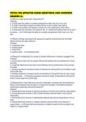 PSYCH 100 UPDATED EXAM QUESTIONS AND ANSWERS GRADED A&plus;