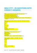 WGU C777 PA QUESTIONS WITH CORRECT ANSWERS