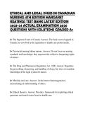 ETHICAL AND LEGAL ISSUES IN CANADIAN  NURSING 4TH EDITION MARGARET  KEATINGS TEST BANK LATEST EDITION  2023-24 ACTUAL EXAMINATION 2026  QUESTIONS WITH SOLUTIONS GRADED A&plus;