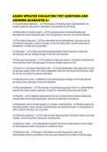 AASDN UPDATED EVALUATION TEST QUESTIONS AND ANSWERS GUARANTEE A&plus;