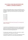 ACLS FINAL EXAM 2026 QUESTIONS AND CORRECT ANSWERS GRADED A&plus;