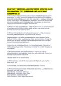 RELATIVITY CERTIFIED ADMINISTRATOR UPDATED MAIN EXAMINATION TEST QUESTIONS AND SOLUTIONS GUARANTEE A&plus;