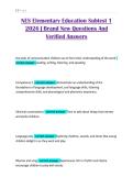 NES Elementary Education Subtest 1 2026 &vert; Brand New Questions And Verified Answers