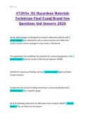 47203w&lowbar;02 Hazardous Materials Technician Final Exam&vert; Brand New Questions And Answers 2026