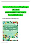 Test Bank for Calculation of Drug Dosages &lpar;12th Edition&rpar; by Sheila J&period; Ogden & Linda Fluharty &ndash; Complete Chapters 1&ndash;19&comma; Verified Questions & Answers