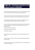 PUBH 101 - Final Exam questions with verified answers 2025&sol;2026
