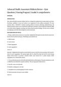 Advanced Health Assessment Midterm Review &ndash; Quiz Questions &vert; Nursing Program &vert; Graded A comprehensive review