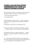 FLORIDA LAWS AND RULES REVIEW  COMPREHENSIVE TEST PAPER 2026  COMPLETE ANSWERS ACCURATE